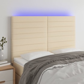 Cabecero con luces LED tela crema 144x5x118/128 cm de vidaXL, Cabeceros y pies de cama - Ref: Foro24-3122567, Precio: 127,88 ...