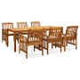 Set comedor de jardín 7 pzas y cojines madera maciza de acacia en Conjuntos de jardín | Comprar online en Foru.es