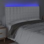 Cabecero con luces LED cuero sintético blanco 200x5x118/128 cm de vidaXL, Cabeceros y pies de cama - Ref: Foro24-3122533, Pre...