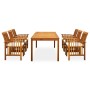 Set comedor de jardín 7 pzas y cojines madera maciza de acacia en Conjuntos de jardín | Comprar online en Foru.es