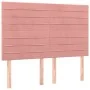 Pink velvet headboard with LED lights 144x5x118/128 cm by vidaXL, Headboards and footboards - Ref: Foro24-3122617, Price: 104...
