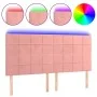 Pink velvet headboard with LED lights 180x5x118/128 cm by vidaXL, Headboards and footboards - Ref: Foro24-3122489, Price: 111...