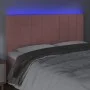 Pink velvet headboard with LED lights 180x5x118/128 cm by vidaXL, Headboards and footboards - Ref: Foro24-3122489, Price: 111...