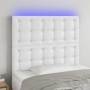 Cabecero con luces LED cuero sintético blanco 100x5x118/128 cm de vidaXL, Cabeceros y pies de cama - Ref: Foro24-3122509, Pre...