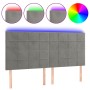 Cabecero con luces LED terciopelo gris claro 180x5x118/128 cm de vidaXL, Cabeceros y pies de cama - Ref: Foro24-3122484, Prec...