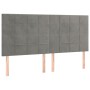 Cabecero con luces LED terciopelo gris claro 180x5x118/128 cm de vidaXL, Cabeceros y pies de cama - Ref: Foro24-3122484, Prec...