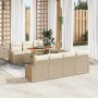 Conjunto de sofá de jardín 8 pcs Beige Poliratán en Sofás de exterior | Comprar online en Foru.es