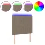 Headboard with LED lights taupe gray fabric 90x5x118/128 cm by vidaXL, Headboards and footboards - Ref: Foro24-3122648, Price...