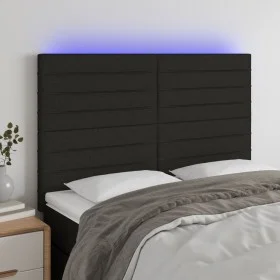 Headboard with LED lights black fabric 144x5x118/128 cm by vidaXL, Headboards and footboards - Ref: Foro24-3122564, Price: 12...
