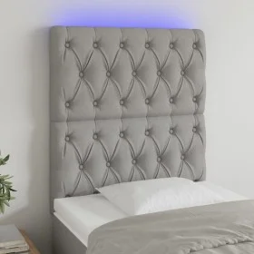 Cabecero con luces LED tela gris claro 80x7x118/128 cm de vidaXL, Cabeceros y pies de cama - Ref: Foro24-3122734, Precio: 78,...