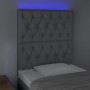 Cabecero con luces LED tela gris claro 80x7x118/128 cm de vidaXL, Cabeceros y pies de cama - Ref: Foro24-3122734, Precio: 79,...