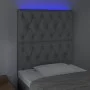 Cabecero con luces LED tela gris claro 80x7x118/128 cm de vidaXL, Cabeceros y pies de cama - Ref: Foro24-3122734, Precio: 78,...