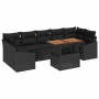 Conjunto de sofá de jardín con cojín 8 pcs Negro en Sofás de exterior | Comprar online en Foru.es