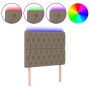 Cabecero con luces LED tela gris taupe 100x7x118/128 cm de vidaXL, Cabeceros y pies de cama - Ref: Foro24-3122754, Precio: 98...