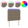 Cabecero con luces LED tela gris taupe 100x7x118/128 cm de vidaXL, Cabeceros y pies de cama - Ref: Foro24-3122754, Precio: 97...
