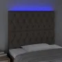 Cabecero con luces LED tela gris taupe 100x7x118/128 cm de vidaXL, Cabeceros y pies de cama - Ref: Foro24-3122754, Precio: 97...