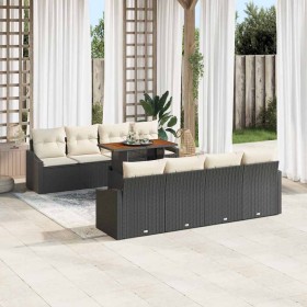 Conjunto de sofá de jardín 9 pcs Negro Poliratán en Sofás de exterior | Comprar online en Foru.es