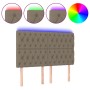 Cabecero con luces LED tela gris taupe 160x7x118/128 cm de vidaXL, Cabeceros y pies de cama - Ref: Foro24-3122770, Precio: 15...