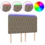 Headboard with LED lights taupe gray fabric 160x7x118/128 cm by vidaXL, Headboards and footboards - Ref: Foro24-3122770, Pric...