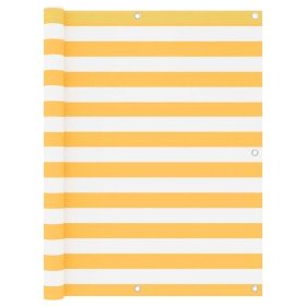 Toldo para balcón tela oxford blanco y amarillo 120x300 cm en Sombrillas | Comprar online en Foru.es