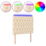 Cabecero con luces LED tela crema 100x7x118/128 cm de vidaXL, Cabeceros y pies de cama - Ref: Foro24-3122755, Precio: 89,18 €...