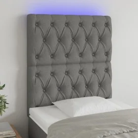 Cabecero con luces LED tela gris oscuro 80x7x118/128 cm de vidaXL, Cabeceros y pies de cama - Ref: Foro24-3122735, Precio: 78...