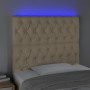 Cabecero con luces LED tela crema 100x7x118/128 cm de vidaXL, Cabeceros y pies de cama - Ref: Foro24-3122755, Precio: 89,18 €...