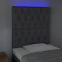 Kopfteil mit LED-Leuchten aus dunkelgrauem Stoff 80x7x118/128 cm von vidaXL, Kopf- und Fußteile - Ref: Foro24-3122735, Preis:...