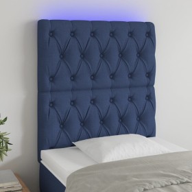 Cabecero con luces LED tela azul 80x7x118/128 cm de vidaXL, Cabeceros y pies de cama - Ref: Foro24-3122740, Precio: 80,01 €, ...