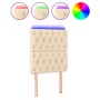 Cabecero con luces LED tela crema 80x7x118/128 cm de vidaXL, Cabeceros y pies de cama - Ref: Foro24-3122739, Precio: 87,54 €,...