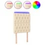 Cabecero con luces LED tela crema 80x7x118/128 cm de vidaXL, Cabeceros y pies de cama - Ref: Foro24-3122739, Precio: 91,16 €,...