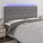 Cabecero con luces LED tela gris oscuro 180x7x118/128 cm de vidaXL, Cabeceros y pies de cama - Ref: Foro24-3122775, Precio: 1...