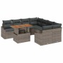 Conjunto de sofá de jardín 9 pcs Gris Poliratán en Sofás de exterior | Comprar online en Foru.es