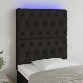 Cabecero con luces LED tela negro 80x7x118/128 cm de vidaXL, Cabeceros y pies de cama - Ref: Foro24-3122736, Precio: 78,53 €,...