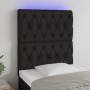 Cabecero con luces LED tela negro 80x7x118/128 cm de vidaXL, Cabeceros y pies de cama - Ref: Foro24-3122736, Precio: 75,96 €,...