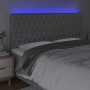 Cabecero con luces LED tela gris claro 180x7x118/128 cm de vidaXL, Cabeceros y pies de cama - Ref: Foro24-3122774, Precio: 11...