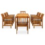 Set comedor de jardín 9 pzas y cojines madera maciza de acacia en Conjuntos de jardín | Comprar online en Foru.es