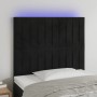 Cabecero con luces LED terciopelo negro 100x5x118/128 cm de vidaXL, Cabeceros y pies de cama - Ref: Foro24-3122706, Precio: 6...