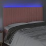 Cabecero con luces LED terciopelo rosa 160x5x118/128 cm de vidaXL, Cabeceros y pies de cama - Ref: Foro24-3122721, Precio: 10...