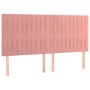 Cabecero con luces LED terciopelo rosa 160x5x118/128 cm de vidaXL, Cabeceros y pies de cama - Ref: Foro24-3122721, Precio: 10...