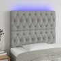 Cabecero con luces LED tela gris claro 100x7x118/128 cm de vidaXL, Cabeceros y pies de cama - Ref: Foro24-3122750, Precio: 69...