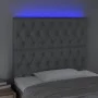 Cabecero con luces LED tela gris claro 100x7x118/128 cm de vidaXL, Cabeceros y pies de cama - Ref: Foro24-3122750, Precio: 69...