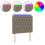 Cabecero con luces LED tela gris taupe 90x7x118/128 cm de vidaXL, Cabeceros y pies de cama - Ref: Foro24-3122746, Precio: 96,...