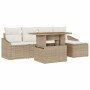 Conjunto de sofá de jardín 6 pcs Beige Poliratán en Sofás de exterior | Comprar online en Foru.es