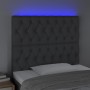 Cabecero con luces LED tela gris oscuro 100x7x118/128 cm de vidaXL, Cabeceros y pies de cama - Ref: Foro24-3122751, Precio: 7...