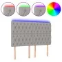 Cabecero con luces LED tela gris claro 160x7x118/128 cm de vidaXL, Cabeceros y pies de cama - Ref: Foro24-3122766, Precio: 13...