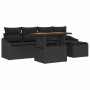 Conjunto de sofá de jardín 6 pcs Negro Poliratán en Sofás de exterior | Comprar online en Foru.es