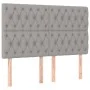 Cabecero con luces LED tela gris claro 160x7x118/128 cm de vidaXL, Cabeceros y pies de cama - Ref: Foro24-3122766, Precio: 13...
