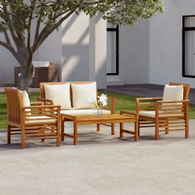 Set de muebles de jardín 4 pzs y cojines madera maciza acacia en Conjuntos de jardín | Comprar online en Foru.es