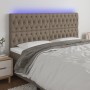 Cabecero con luces LED tela gris taupe 180x7x118/128 cm de vidaXL, Cabeceros y pies de cama - Ref: Foro24-3122778, Precio: 17...